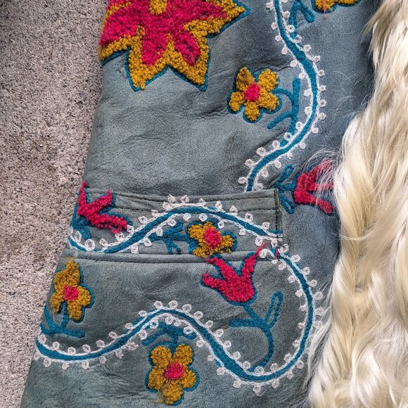 Afghan Shearling Embroidered Coat 70s - Picture 8 of 12